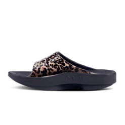 'OOFOS' Women's OOahh Slide Limited Edition - Black / Leopard -Oofos 1103BLKLEOPRD 4 1024x1024@2x