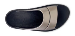 OOfos Women's OOmega OOahh Luxe Sandal - Latte -Oofos 1111BLKLATTE shot6