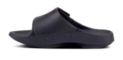 OOfos Women's OOahh Sport Flex Sandal - Matte Black -Oofos 1550BLKMATTE shot4