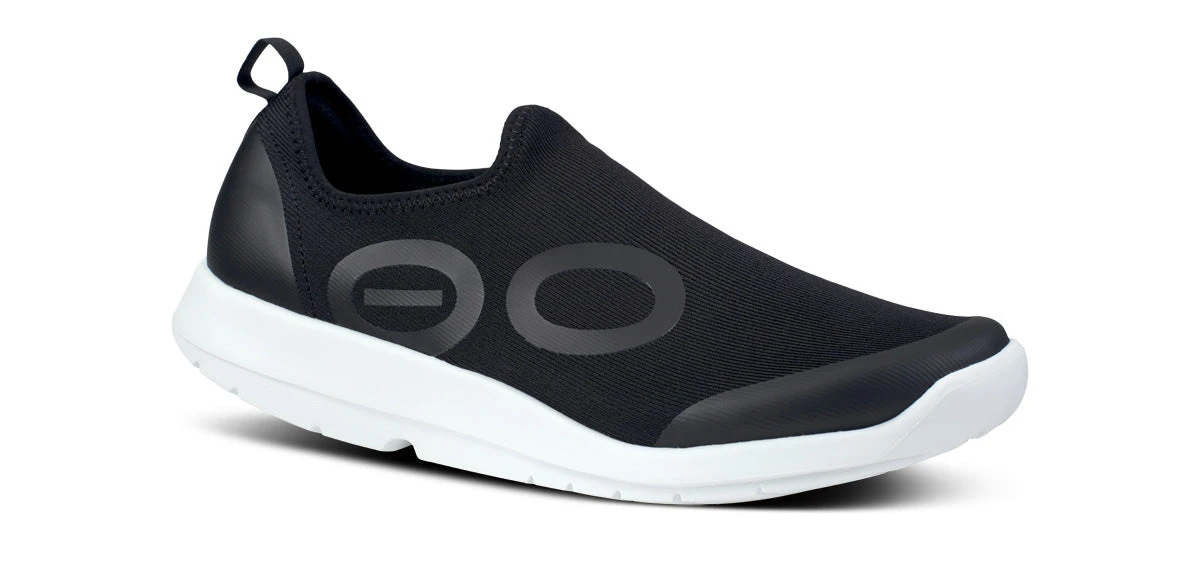OOfos Men's OOmg Sport Low Shoe - White Black 1 OOfos Men's OOmg Sport Low Shoe - White Black