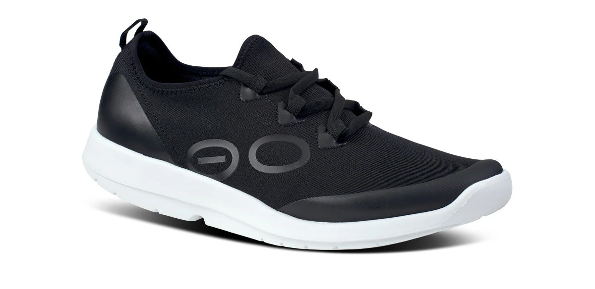 OOfos Men's OOmg Sport LS Low Shoe - White Black 1 OOfos Men's OOmg Sport LS Low Shoe - White Black