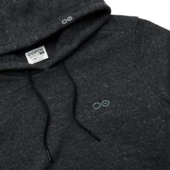 OOfos Men's OOmy Knit Hoodie - Dark Charcoal Gray Heather -Oofos 9300DKGYCHAR Shot03