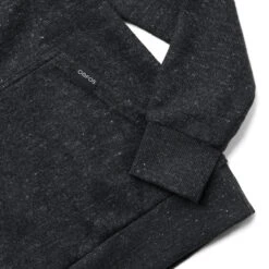 OOfos Men's OOmy Knit Hoodie - Dark Charcoal Gray Heather -Oofos 9300DKGYCHAR Shot04