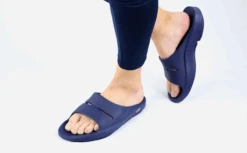 OOfos Men's OOahh Slide Sandal - Navy -Oofos MensOOahh Navy3