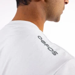 OOfos Men's COOl Down T Shirt - Light Gray Heather -Oofos Mens WhiteT