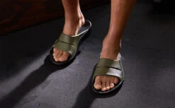 OOfos Men's OOahh Sport Slide Sandal - Tactical Green -Oofos MicrosoftTeams image 99