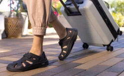 OOfos Women's OOcandoo Sandal - Black -Oofos OOcandoo Womens Black1