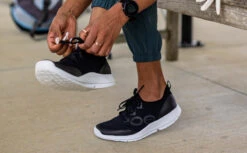 OOfos Women's OOmg Sport LS Low Shoe - White Black -Oofos Womens Blk3